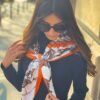 FOULARD CARRÉ FILIPPA ORANGE – Image 2