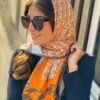 FOULARD CARRÉ PAOLINA ORANGE – Image 3
